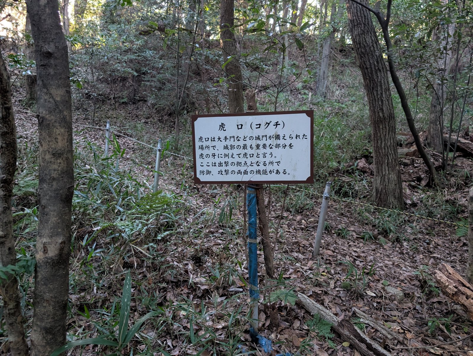 「虎口（コグチ）」の標識