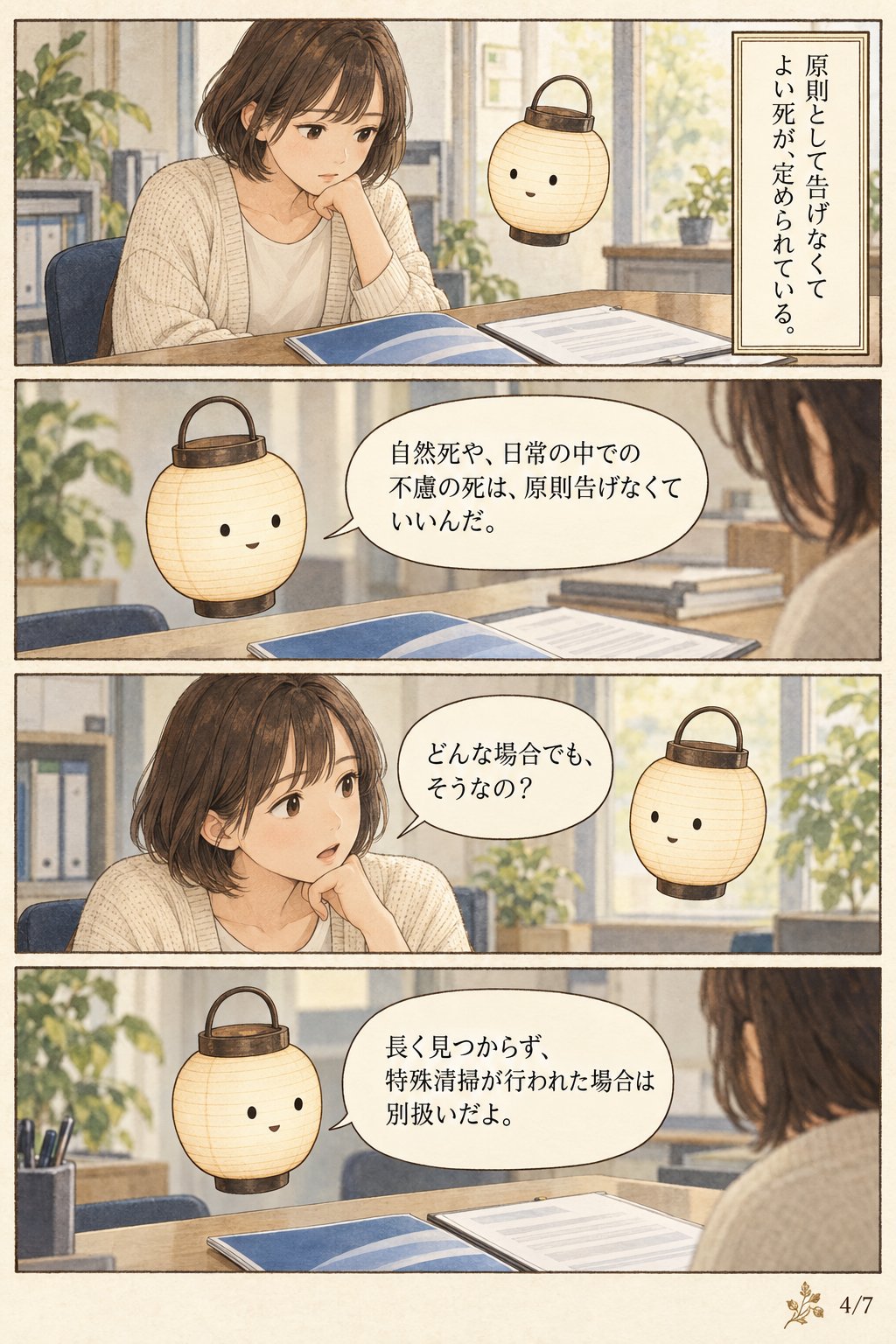 事故物件とは何か — 告知義務の範囲と対象外をガイドラインで読む まんが解説 4ページ目