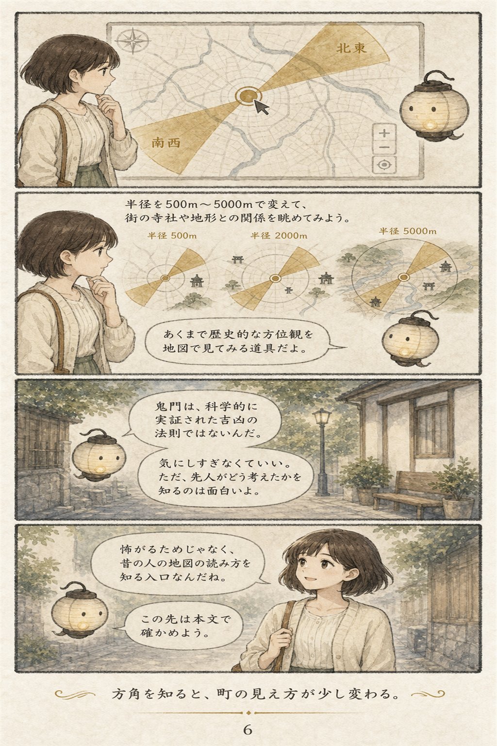 鬼門の方角の調べ方 — 自宅の北東・南西を正しく出す手順 まんが解説 6ページ目
