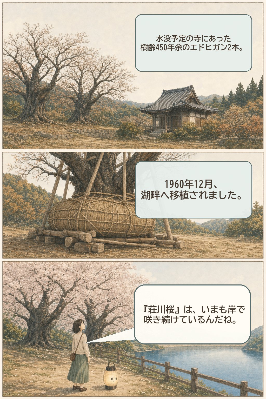 湖の底に、村がある — 日本の「湖底に沈んだ村」を地図でたどる まんが解説 3ページ目