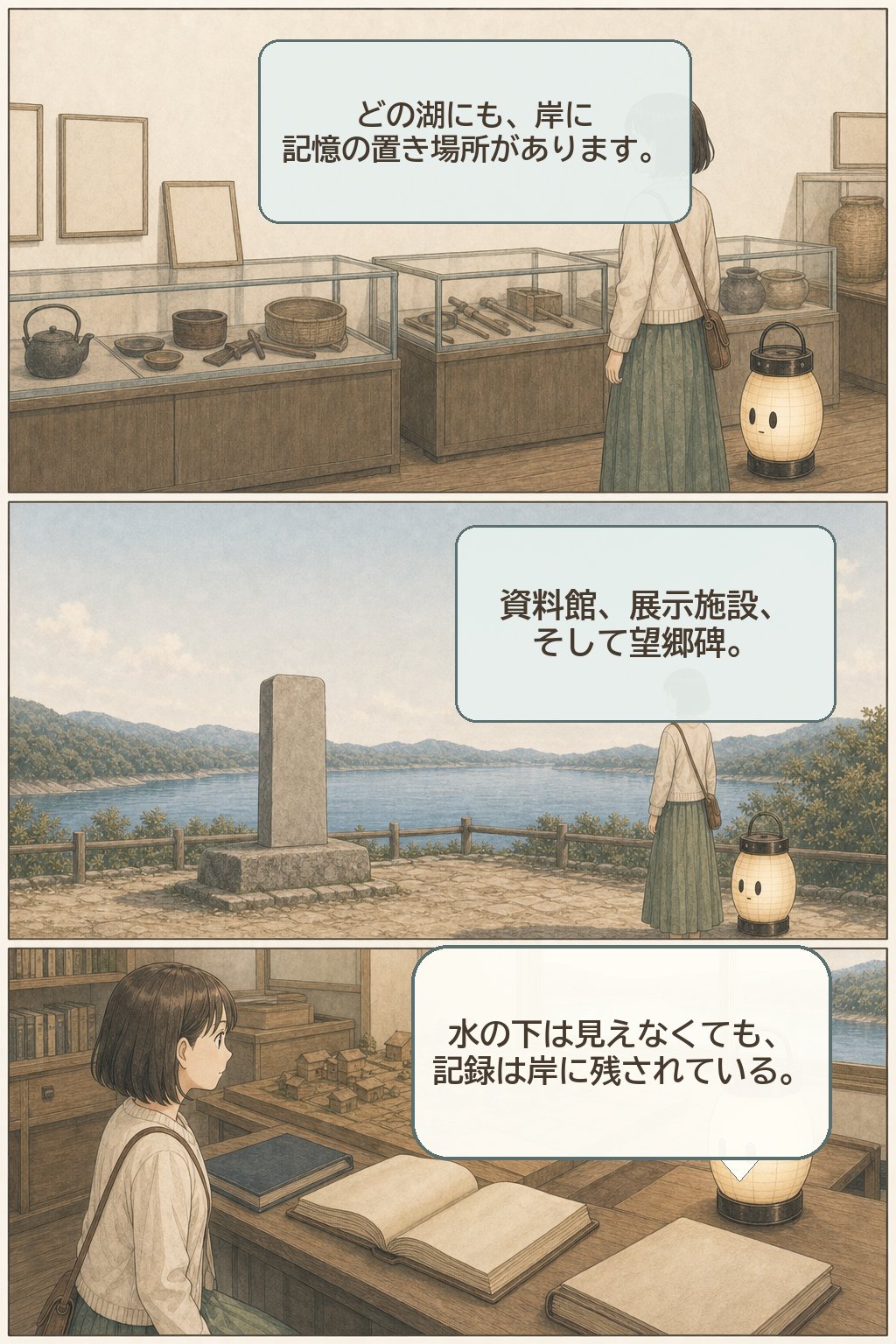 湖の底に、村がある — 日本の「湖底に沈んだ村」を地図でたどる まんが解説 6ページ目