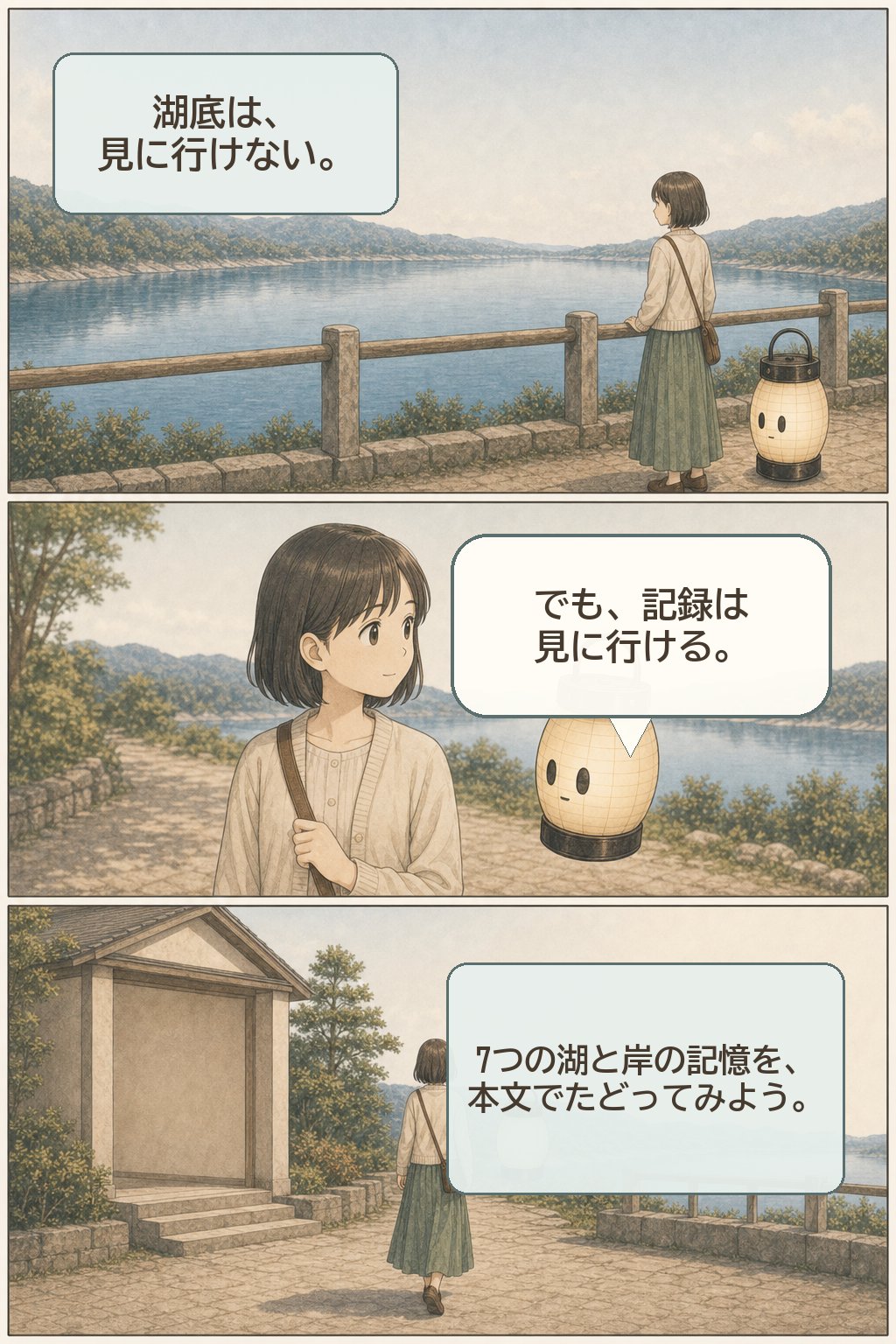 湖の底に、村がある — 日本の「湖底に沈んだ村」を地図でたどる まんが解説 7ページ目