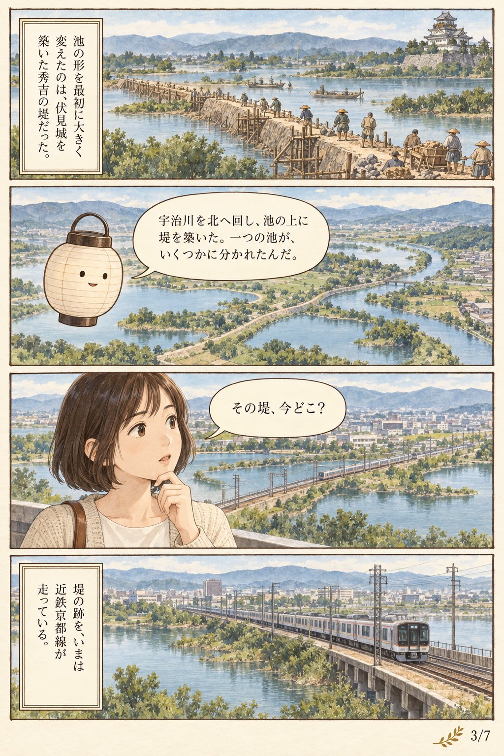 巨椋池はどこにあった?いつまであり、なぜ消えたのか — 京都南部の消えた湖を地図で探す まんが解説 3ページ目
