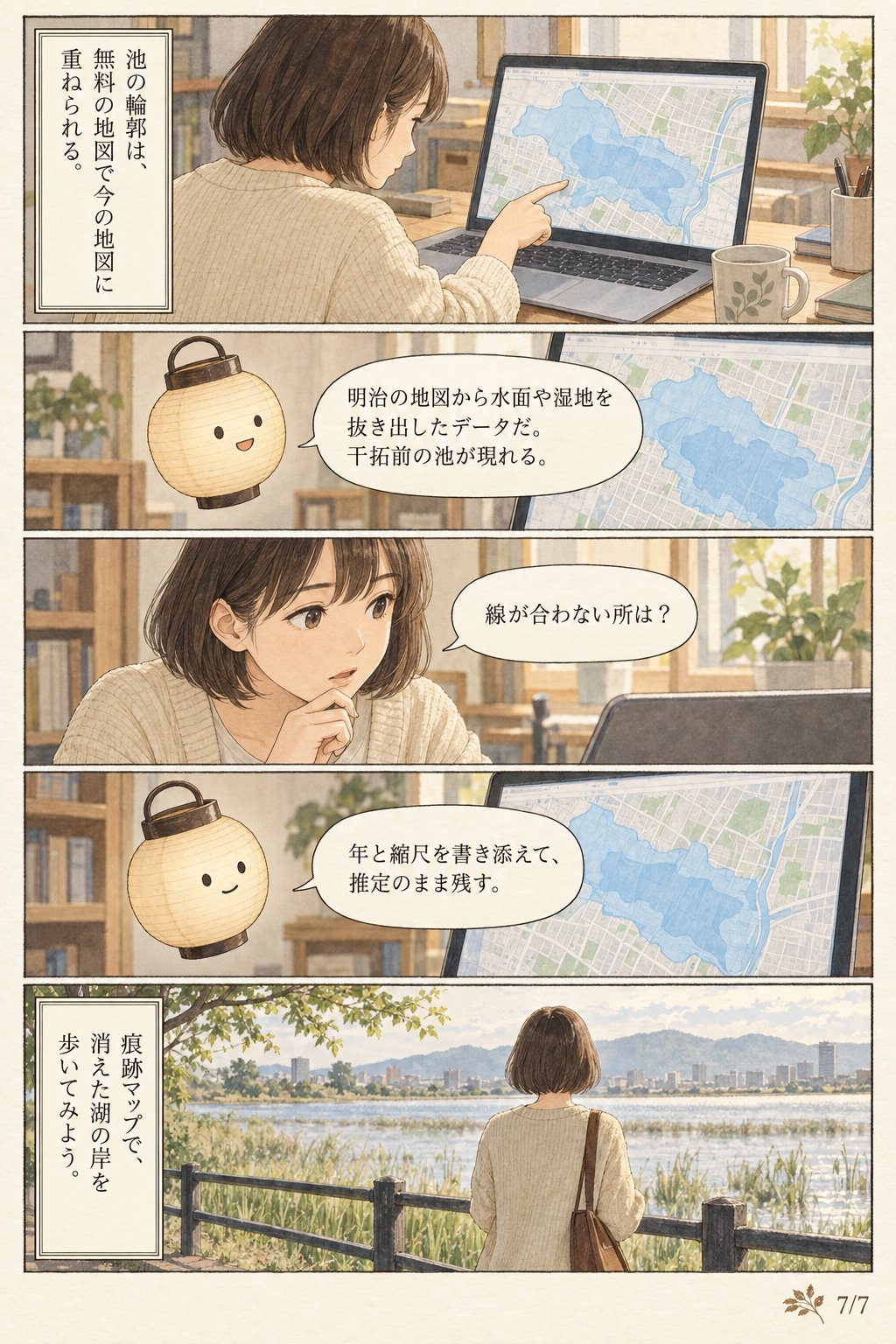 巨椋池はどこにあった?いつまであり、なぜ消えたのか — 京都南部の消えた湖を地図で探す まんが解説 7ページ目