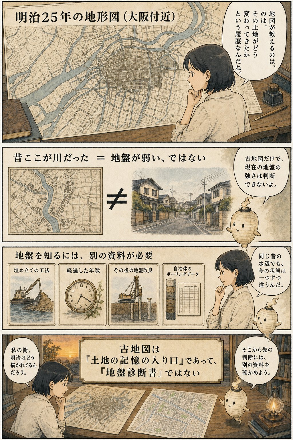 大阪の古地図比較、無料でできる方法を全部試した まんが解説 6ページ目