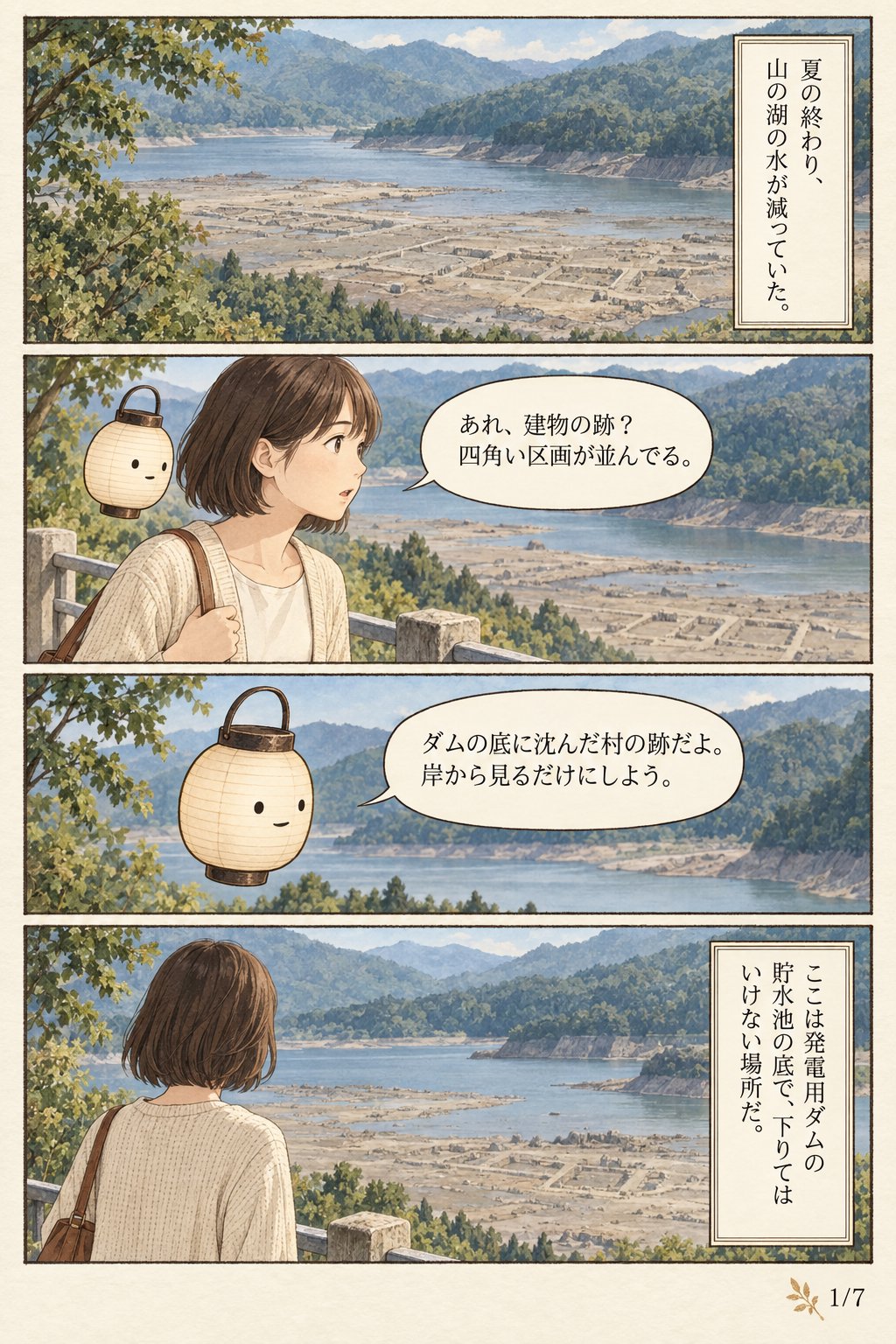御母衣ダムに沈んだ荘川村の集落 — 湖畔へ移された荘川桜の記録 まんが解説 1ページ目