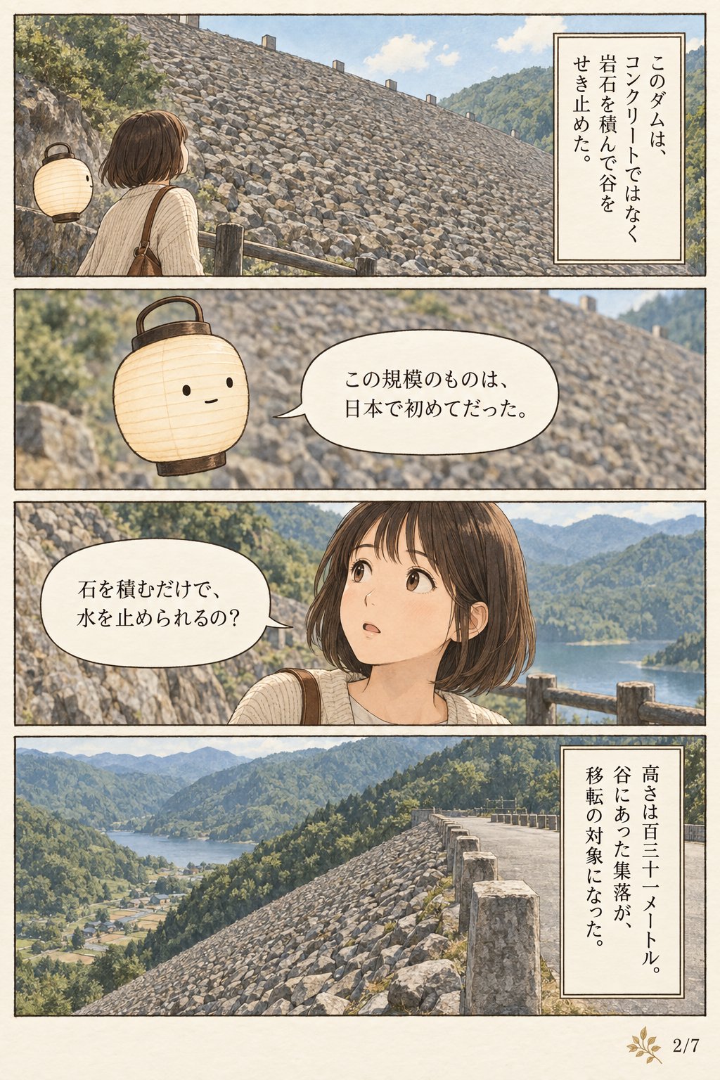 御母衣ダムに沈んだ荘川村の集落 — 湖畔へ移された荘川桜の記録 まんが解説 2ページ目