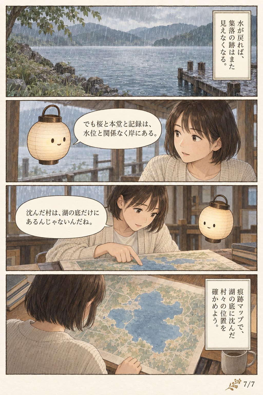 御母衣ダムに沈んだ荘川村の集落 — 湖畔へ移された荘川桜の記録 まんが解説 7ページ目