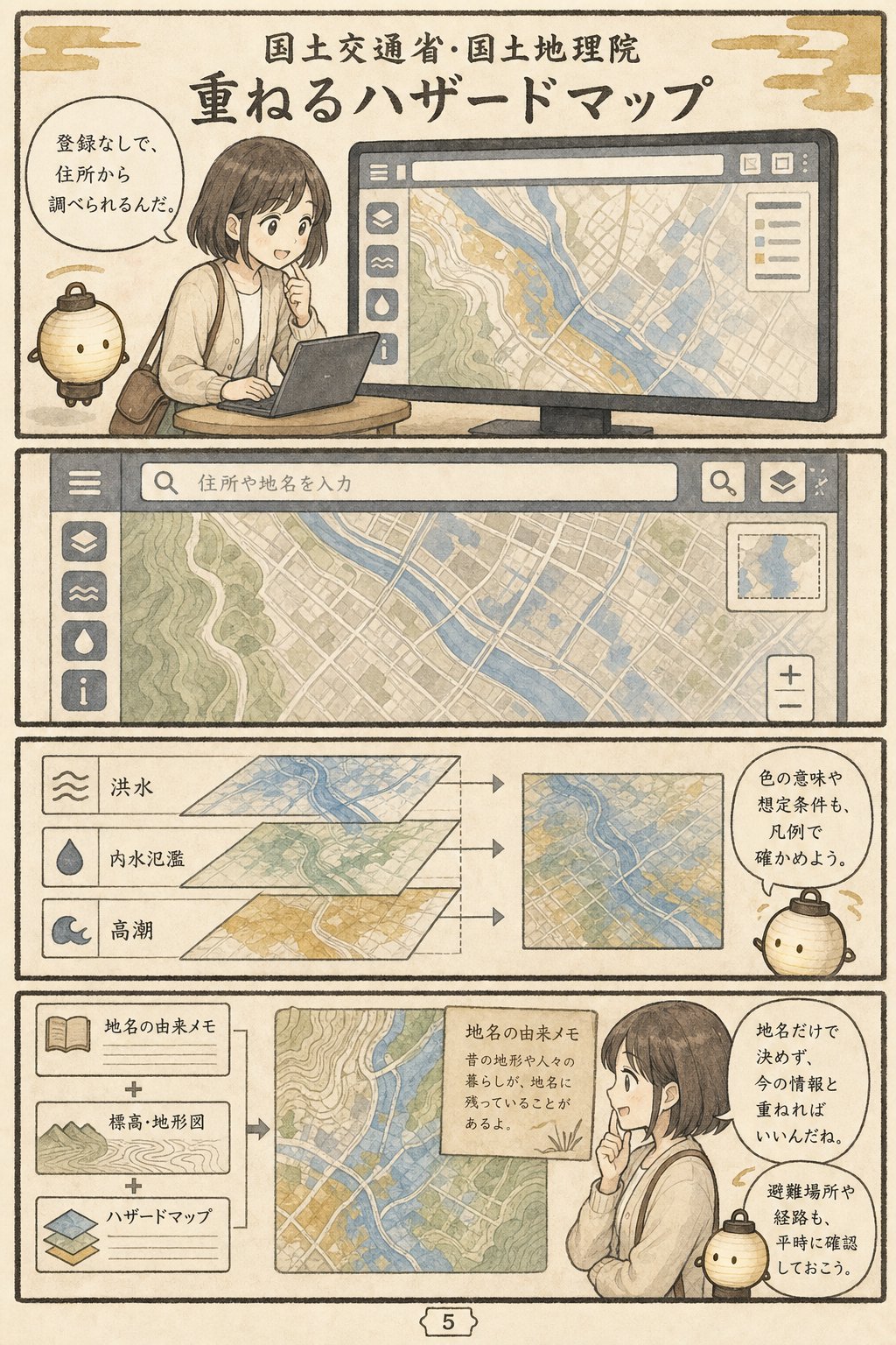 水害と地名の関係 - 「さんずい」地名は本当に危険か まんが解説 5ページ目