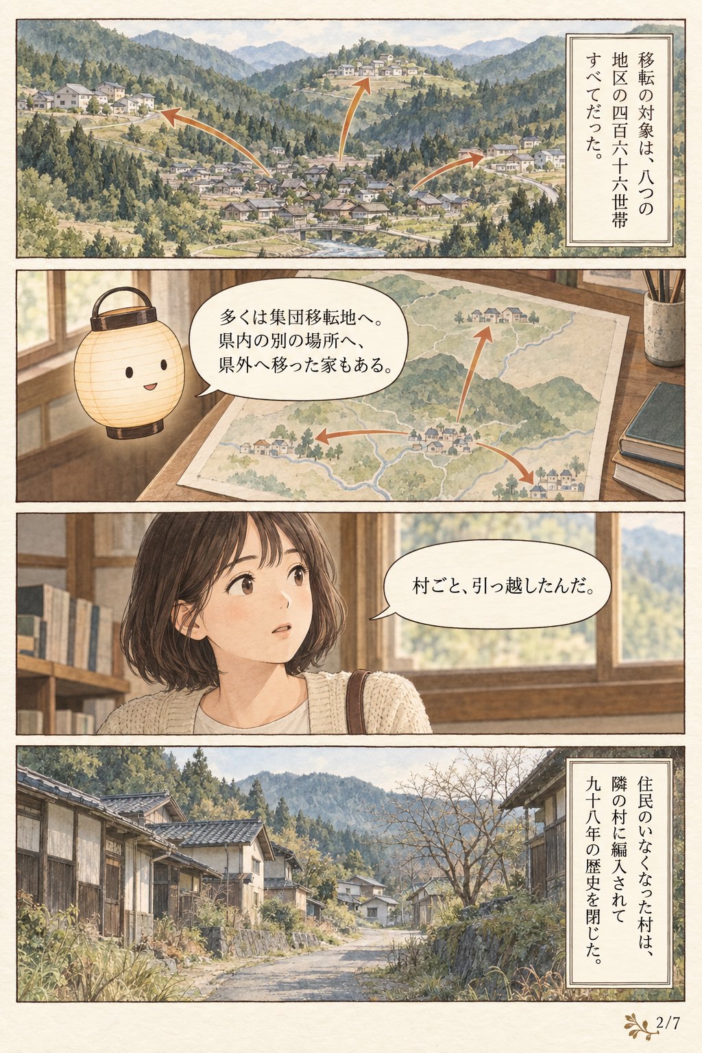 徳山ダムで離村した徳山村はいま — 湖底に残る7集落の跡と門入 まんが解説 2ページ目