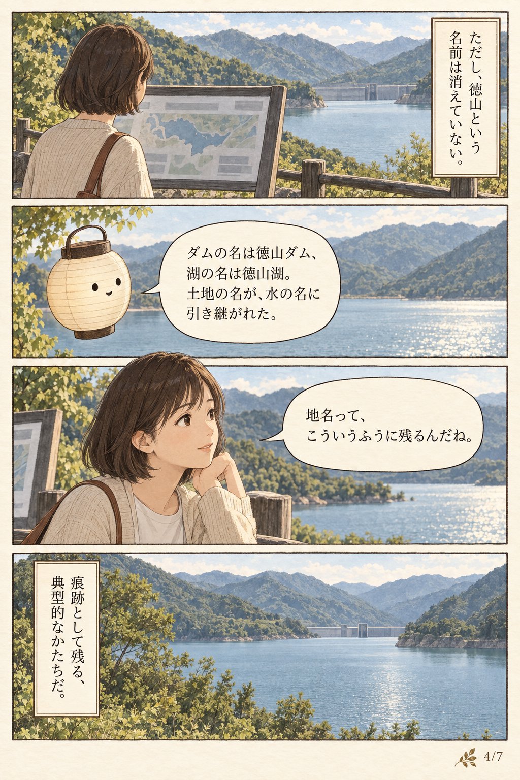 徳山ダムで離村した徳山村はいま — 湖底に残る7集落の跡と門入 まんが解説 4ページ目