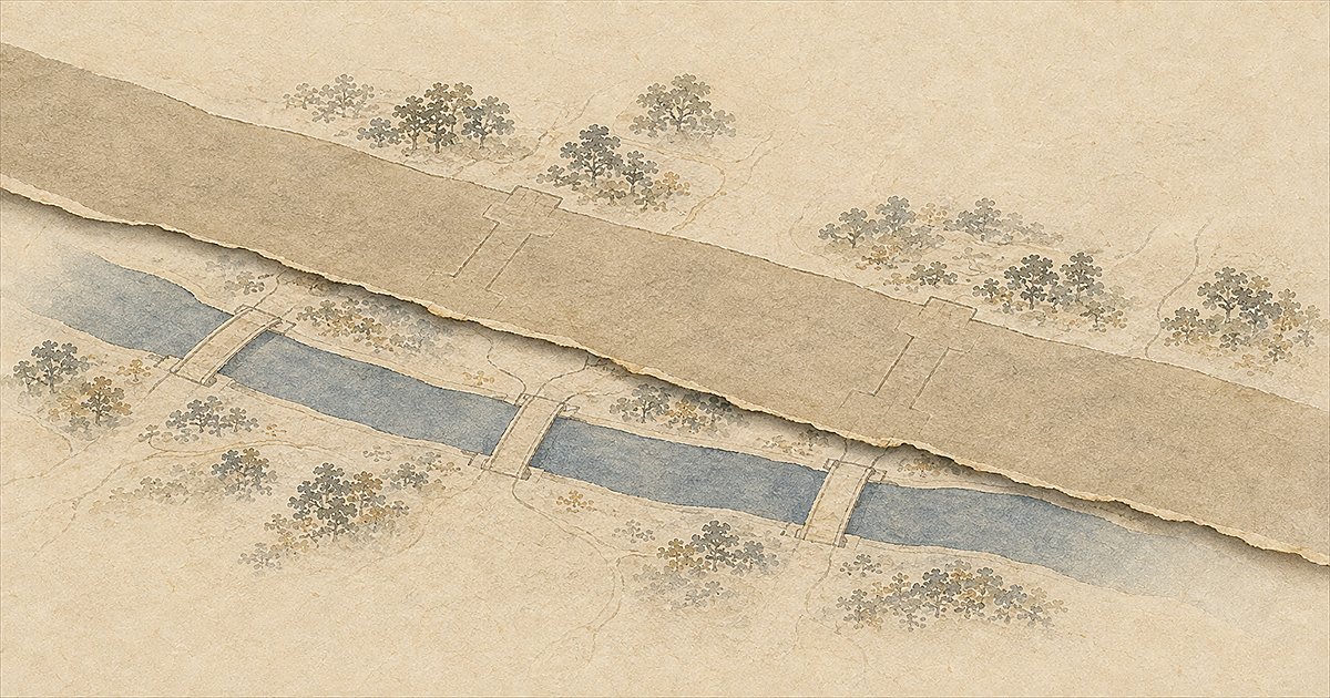 長堀川跡（長堀通）の象徴図（イラスト）