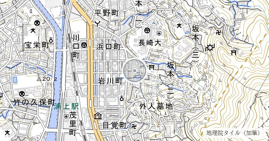 山王神社 一本柱鳥居（二の鳥居）の位置を示す地図
