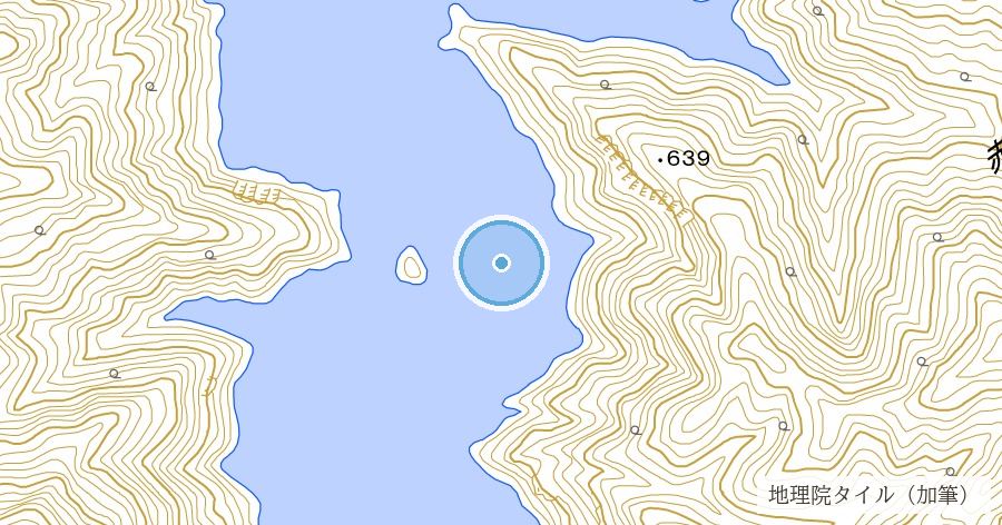 田子倉集落の水没地（田子倉ダム・田子倉湖底）の位置を示す地図