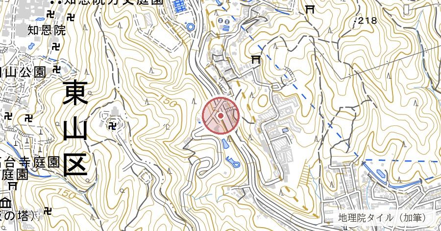 粟田口刑場跡（旧東海道・九条山）の位置を示す地図