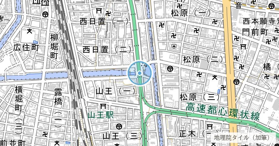 松重閘門（中川運河と堀川をつないだ閘門）の位置を示す地図