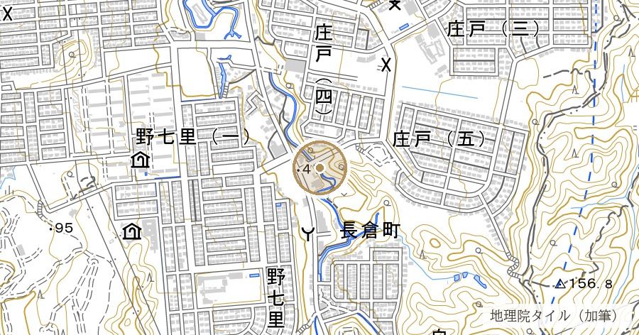 昇龍橋（社が去ったあとに残された、同じ場所に架かる橋では市内最古）の位置を示す地図