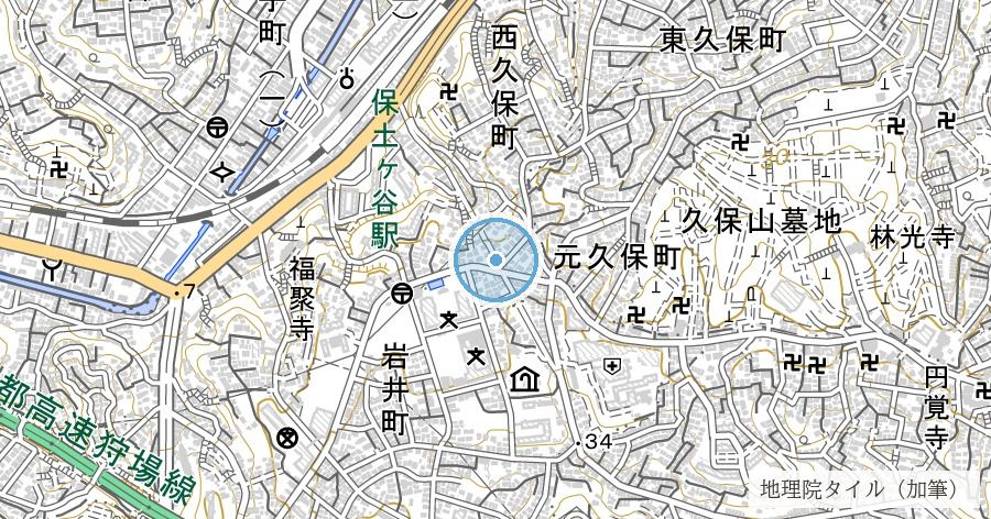 東隧道(水と道を、一つの穴に通した震災復興)の位置を示す地図