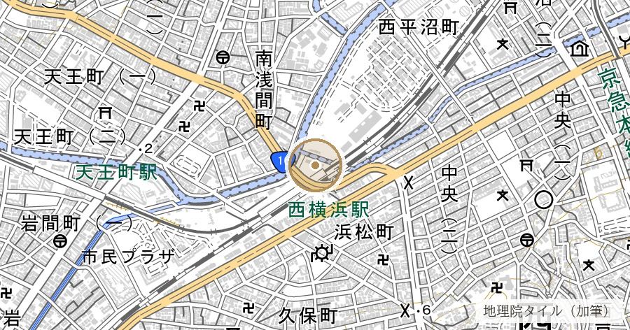 尾張屋橋（昭和のはじめに消えた地名が、橋の名にだけ残っている）の位置を示す地図