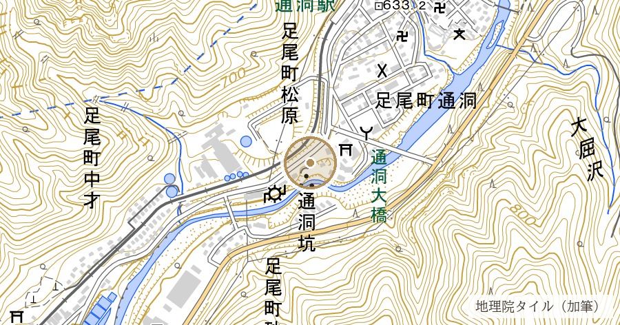 足尾銅山跡（日本の銅の4分の1を産した山と、渡良瀬川の鉱毒）の位置を示す地図