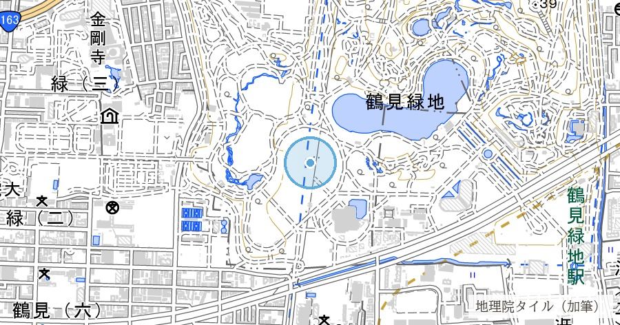 古代河内湖の名残（鶴見・城東低地）の位置を示す地図